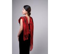 Silk and Bears Women's Red & Black Brushstroke Silk Scarf - Hand-Dyed Mulberry Silk Shawl Wrap, Evening Gift | Size: 10-12 Silk and Bears Red 10-12