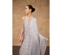 Silk and Bears Women's Silver Grey Silk Scarf - Hand-Dyed Mulberry Silk Shawl Wrap, Mother of the Bride Cover Up | Size: 10-12R Silk and Bears Silver 10-12R