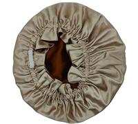 Silk and Minis 100% Pure Mulberry Silk Baby Toddler Bonnet 22 Momme Grade 6A | Adjustable Reversible Sleep Cap | Prevents Hair Loss, Frizz, Bald Spots (Caramel and Brown)