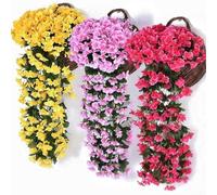 Silk and Plastic Artificial Wisteria For Hanging Vine for Wedding Arch Decor Restaurant Cafe Bedroom Office Decoration (Rose Red)