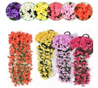 Silk and Plastic Artificial Wisteria For Hanging Vine for Wedding Arch Decor Restaurant Cafe Bedroom Office Decoration (Pink)