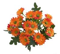 Silk Artificial Chamomile Daisy Flowers Bouquet, 32cm Faux Floral Arrangement for Home Garden Wedding Party Decor Centerpiece, Realistic Fake Plants in Orange Yellow White Pink Red(Orange)