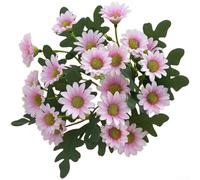 Silk Artificial Chamomile Daisy Flowers Bouquet, 32cm Faux Floral Arrangement for Home Garden Wedding Party Decor Centerpiece, Realistic Fake Plants in Orange Yellow White Pink Red(Pink)