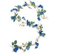Silk Artificial Flower Garland 186cm Realistic Tea Lavender for daisy(Blue)