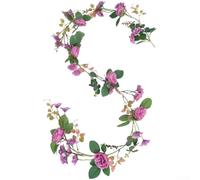 Silk Artificial Flower Garland 186cm Realistic Tea Lavender(Light Purple)
