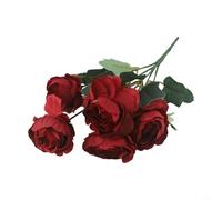 Silk Artificial Peony Bouquet 30cm Lifelike Wedding Decor Faux Peony Flowers 30cm Silk Material Home Centrepiece Wedding Holding Flowers 30cm Artificial Peony Pink Red 30cm Tall Fake Peony (red)