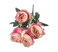 Silk Artificial Peony Bouquet 30cm Lifelike Wedding Decor Faux Peony Flowers 30cm Silk Material Home Centrepiece Wedding Holding Flowers 30cm Artificial Peony Pink Red 30cm Tall Fake Peony (purple)