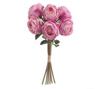 Silk Artificial Rose Flower Fake Single Stem Bouquet Long Stem for Wedding Floral and Home Decor Use (Purple)