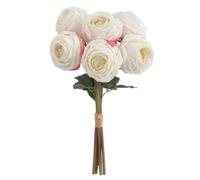 Silk Artificial Rose Flower with Long Stem for Event Decorations Wedding Bouquets and Home Floral Displays (White)