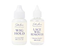 Silk Aura Wig Glue & Remover Set, Strong Hold Invisible Waterproof Wig Adhesive, Fast-Acting Non-Oily Remover, 2PCS (38ml + 30 ml)