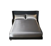 silk bed sheets 1pcs Satin Surface Bedding Fitted Sheet（No Pillowcase）Elastic Band Around Mattress Cover King Bed Sheet(Color 7,120x200cm)