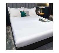 Silk Bed Sheets Elastic Fitted Sheet Mattress Protector Cover Satin Bedspread Bed Linens Rayon Bed Sheet Single Double Queen King Size 90(Picture color-01,Only 2pc pillowcases)