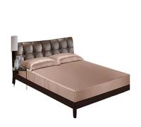 silk bed sheets Silk Fitted Sheet Four Corners with An Elastic Band Mattress Cover Solid Color Bed Fit(Color 3,90x190x25cm)