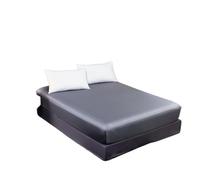 silk bed sheets Silk Fitted Sheet Four Corners with An Elastic Band Mattress Cover Solid Color Bed Fit(Color 1,90x190x25cm)