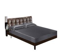 silk bed sheets Silk Fitted Sheet Four Corners with An Elastic Band Mattress Cover Solid Color Bed Fit(Color 1,90x200x25cm)