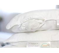 Silk Bedding Direct. Pair of Silk-Filled Pillows. Top Grade Long-Strand Mulberry Silk Wrapped Around a Microfibre Inner Core for Perfect Support. Short, 58cm x 38cm/ 23" x 15".