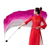 Silk Belly Dance Veil - Poi Dance Silk Veil, Multicolor Poi Dance Silk Veil | Elegant Poi Ball Streamer Silk Veil Scarf, Poi Ball Banners, Flag to the