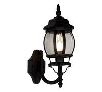 Silk Black Aluminium Outdoor Wall Fitting Bracket Light with Clear Glass Shade