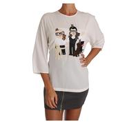 Silk Blouse Applique- White T-Shirts Dolce & Gabbana White 38