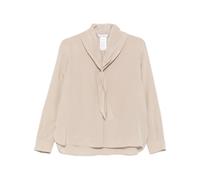 Silk Blouse with Bow Tie - female - Max Mara - Blouses - Beige - S - Blouses & Shirts S