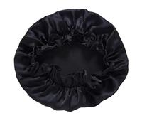 Silk Bonnet 100% Real Silk Sleeping Cap Night Pure Silks Hair Wrap Sleep Beanie Shower Sap For Women Girl 19 Momme Nightcap Satin for Sleeping(Black)