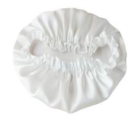 Silk Bonnet For Sleeping 100% Real Silk Sleeping Cap Night Pure Silks Hair Wrap Sleep Beanie Shower Sap For Women Girl 19 Momme Nightcap Satin(WHITE)