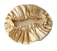 Silk Bonnet For Sleeping 100% Real Silk Sleeping Cap Night Pure Silks Hair Wrap Sleep Beanie Shower Sap For Women Girl 19 Momme Nightcap Satin(Yellow)