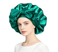 Silk Bonnet for Sleeping: Double Layer Satin Lined Bonnet with Adjustable Tie for Curly Hair & Natural Styles