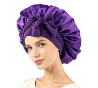 Silk Bonnet for Sleeping: Double Layer Satin Lined Bonnet with Adjustable Tie for Curly Hair & Natural Styles