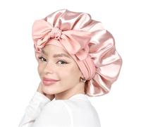 Silk Bonnet for Sleeping: Double Layer Satin Lined Bonnet with Adjustable Tie for Curly Hair & Natural Styles