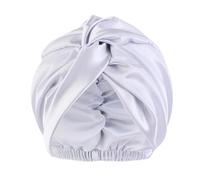 Silk Bonnet For Sleeping Popular Multi-Color Imitation Silk Double Layer Satin Bonnet Sleep Cap Cross Twist Night Hair Hat Chemotherapy Caps For Women(White)