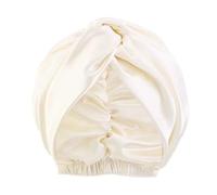 Silk Bonnet For Sleeping Popular Multi-Color Imitation Silk Double Layer Satin Bonnet Sleep Cap Cross Twist Night Hair Hat Chemotherapy Caps For Women(Beige)