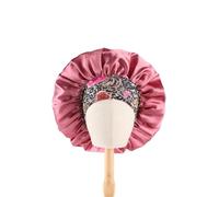 Silk Bonnet For Sleeping Silk Satin Bonnet Hair Cap Extra Large Jumbo Sleeping Bonnets With Comfortable Flower Band(LARGE PINK)
