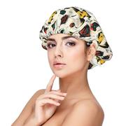 Silk Bonnet for Sleeping Women Men, Adjustable Elastic Retro Goat Skull Print Satin Bonnet for Sleeping, Soft Comfort Similar Silk Curly Hair Satin Cap for Sleep Black