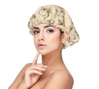 Silk Bonnet for Sleeping Women Men, Adjustable Elastic Sketch Pig Print Satin Bonnet for Sleeping, Soft Comfort Similar Silk Curly Hair Satin Cap for Sleep Black
