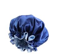 Silk Bonnet For Sleeping Women Silk Night Sleep Double Layer Head Cover Fashion Shower Cap Adjustable Silk Satin(Blue)