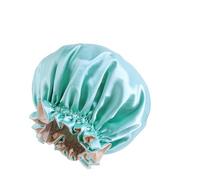 Silk Bonnet For Sleeping Women Silk Night Sleep Double Layer Head Cover Fashion Shower Cap Adjustable Silk Satin(Blue3)