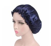 Silk Bonnet For Sleeping Women Silk Satin Night Sleep Cap Shower Caps Hair Care Beauty Bonnet Hat Head Cover Elastic Band Bathroom Shower Caps For Sleeping(Blue1)