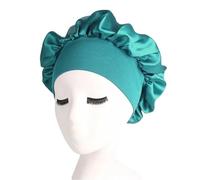 Silk Bonnet Soft Shower Caps Soft Silk Night Caps Hair Care Bonnet Nightcap for Women Beauty Salon Hair Care Hats Bathroom Products for Sleeping(Malachite green)