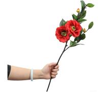 Silk Camellia Flower, 57cm Artificial Bloom, Realistic Fabric Stem, Long-lasting Decor for Home Wedding Photography Props(Red)