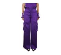 Silk Cargo Trousers - female - Versace - Wide Trousers - Purple - S - Trousers S