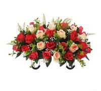 Silk Cemetery Saddle Flowers 50cm UV-Resistant(Red)