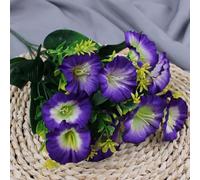 Silk Cloth Artificial Morning Glory & Trumpet Flowers for Indoor Decor Enhancing Living Space Ambience Year Round (Purple)