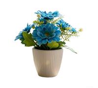 Silk Cloth Fake Plant 19cm Realistic Purple Bloom(Blue)