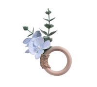 Silk Cloth Wedding Hydrangea Napkin Ring, Artificial Leaf & Flower Holder, Party & Restaurant Decor (8×11cm 8.5g White/Blue/Champagne)(Blue)