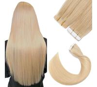 Silk-co 12 inch Tape in Real Human Hair Extension #24 Natural Blonde Skin Weft 40g 20 pcs Invisible Glue Silky Soft Hair Extension