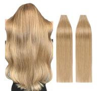 Silk-co 18inch Tape in Hair Extension 40pcs Real Remy Human Hair Skin Weft Silky Soft Seamless Straight 100g #27 Dark Blonde