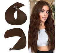 Silk-co Hair Extension with Nano Ring 1g/s Pre Bonded Nano Tip Hair Extensions Cold Fushio 16inch; #04 Medium Brown With Nano Beads Cold Fusion 50 Strands