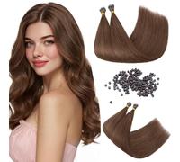 Silk-co Nano Ring Hair Extensions Real Human Hair Invisible Nano Tip&Beads Extension in Silky Soft Straight 100% Remy Natural for Women 0.7g/S 50Strands 35g/pack 24 Inch #04 Medium Brown
