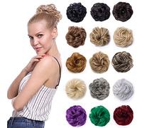 Silk-co Scrunchy Scrunchie Bun Updo Hairpiece Ribbon Ponytail Extensions Messy Hair Bun Donut Chignons Piece - Ash & Blond